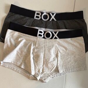 BOX Men's Boxer Briefs - Black and Gray Set